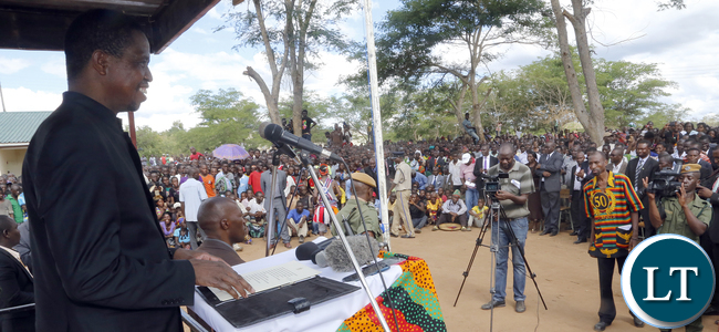 President Lungu addressing Chama Residents at the Commissioning Ceremony of the District Hospital 0131