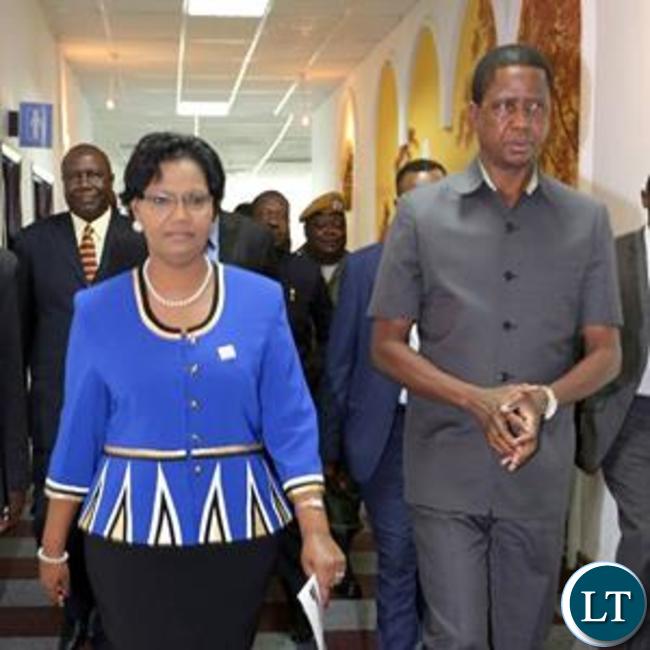 President Lungu with Dr Liya Mutale arriving at the launch event