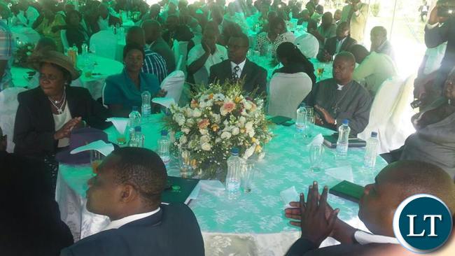 Some of the members of the clergy attending the prayer meeting