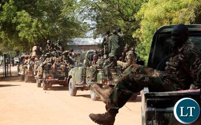 Zambia Army soldiers enter Matero township this morning