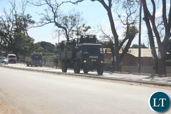 Zambia Police move in to control the situation