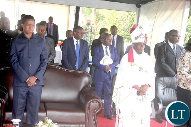 President Lungu with Bishop Kamukwamba during the opening Eucharistic Service of the 16th Session of the Anglican Consultative Council at the Cathedral of the Holy Cross on Sunday, April 10,2016 –Picture by THOMAS NSAMA President Lungu with Bishop Kamukwamba during the opening Eucharistic Service of the 16th Session of the Anglican Consultative Council at the Cathedral of the Holy Cross on Sunday, April 10,2016 –Picture by THOMAS NSAMA