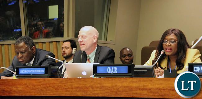Zambia's Permanent Representative to the UN Dr Mwaba Kasese-Bota (right), UN Population Division Director Professor John Wilmoth and UNFPA Executive Director Dr. Babatunde Osotimehin closing the 49th Session of the Commission on Population and Development (CPD49) at UNHQ in New York on Friday 15 April, 2016. PHOTO | CHIBAULA D. SILWAMBA | ZAMBIA UN MISSION Zambia's Permanent Representative to the UN Dr Mwaba Kasese-Bota (right), UN Population Division Director Professor John Wilmoth and UNFPA Executive Director Dr. Babatunde Osotimehin closing the 49th Session of the Commission on Population and Development (CPD49) at UNHQ in New York on Friday 15 April, 2016. PHOTO | CHIBAULA D. SILWAMBA | ZAMBIA UN MISSION