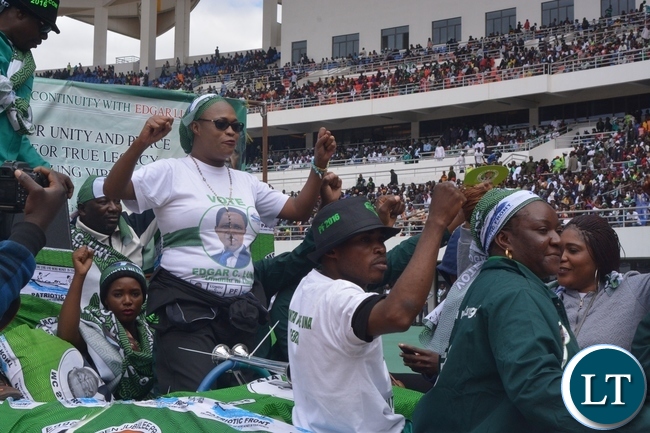 Mumbi Phiri(c) during the launch of the PF campaign at Heroes Stadium