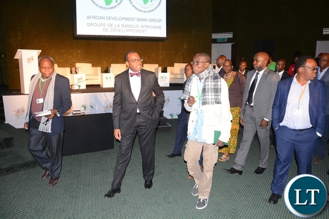 African Development Bank President Akinwumi Adesine inspecting the venue of the Conference at Mulungushi Conference Center