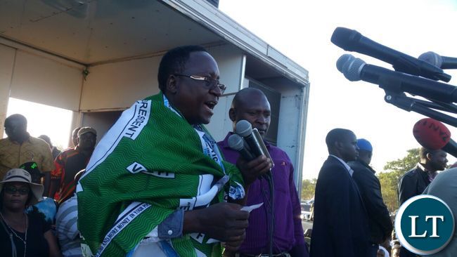 Captain Cosmas Moono during the Chilanga rally