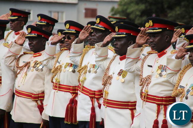 Service chiefs at the Freedom Statue