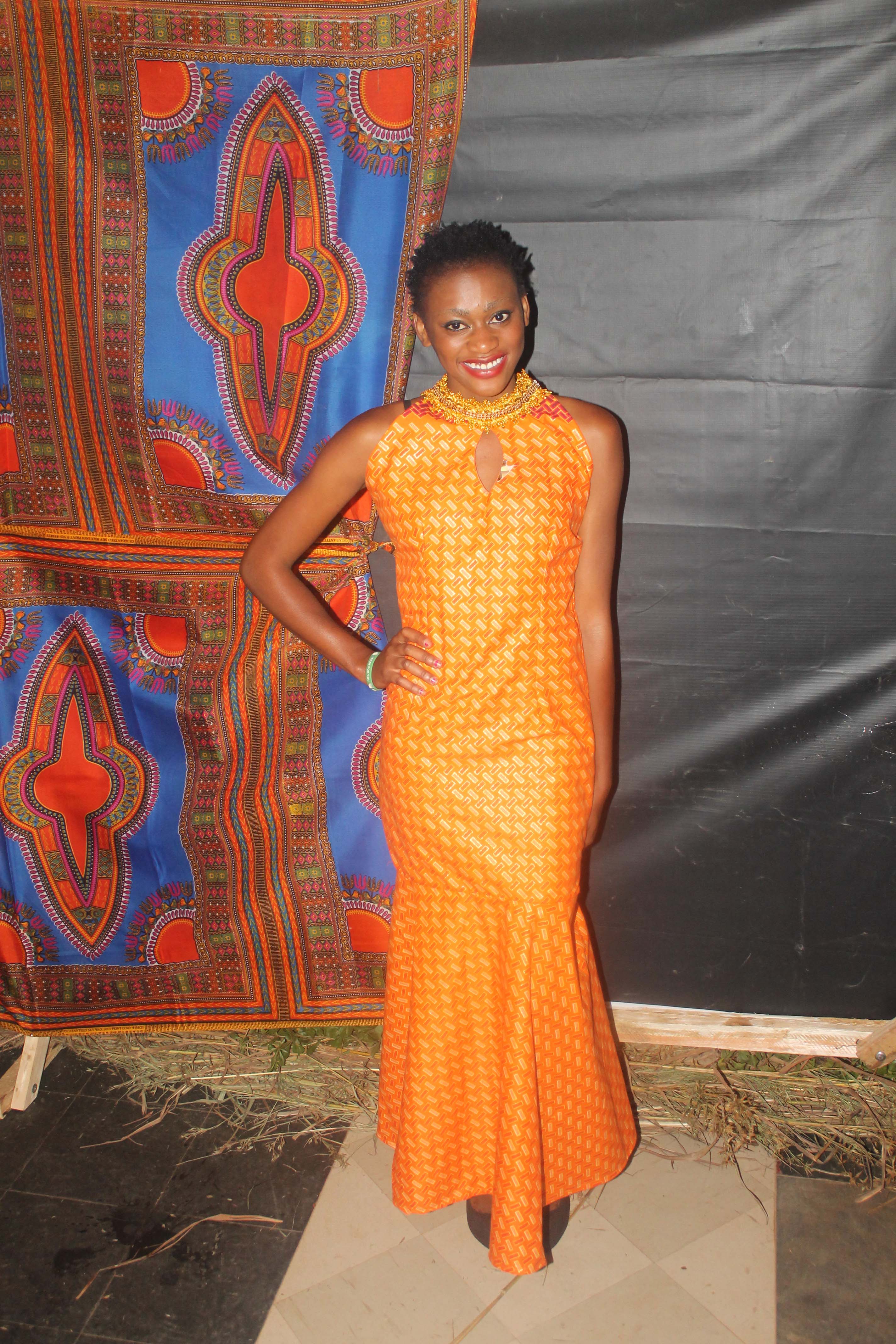 Model Promise Nambela at the Afrikawala Fashion Show in Nakonde