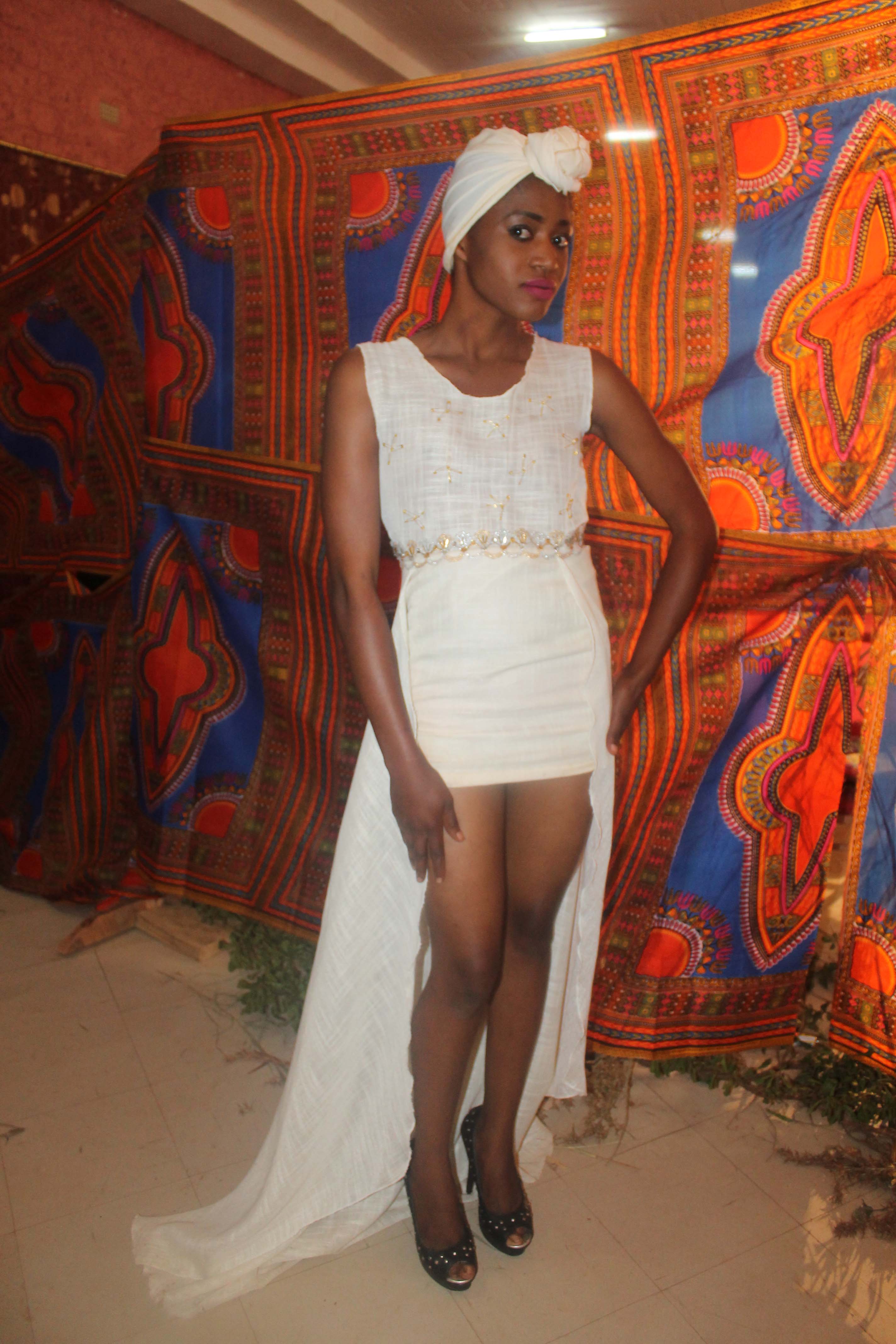 Model Siphiwe Lumbiwe Nawakala at the Afrikawala Fashion Show