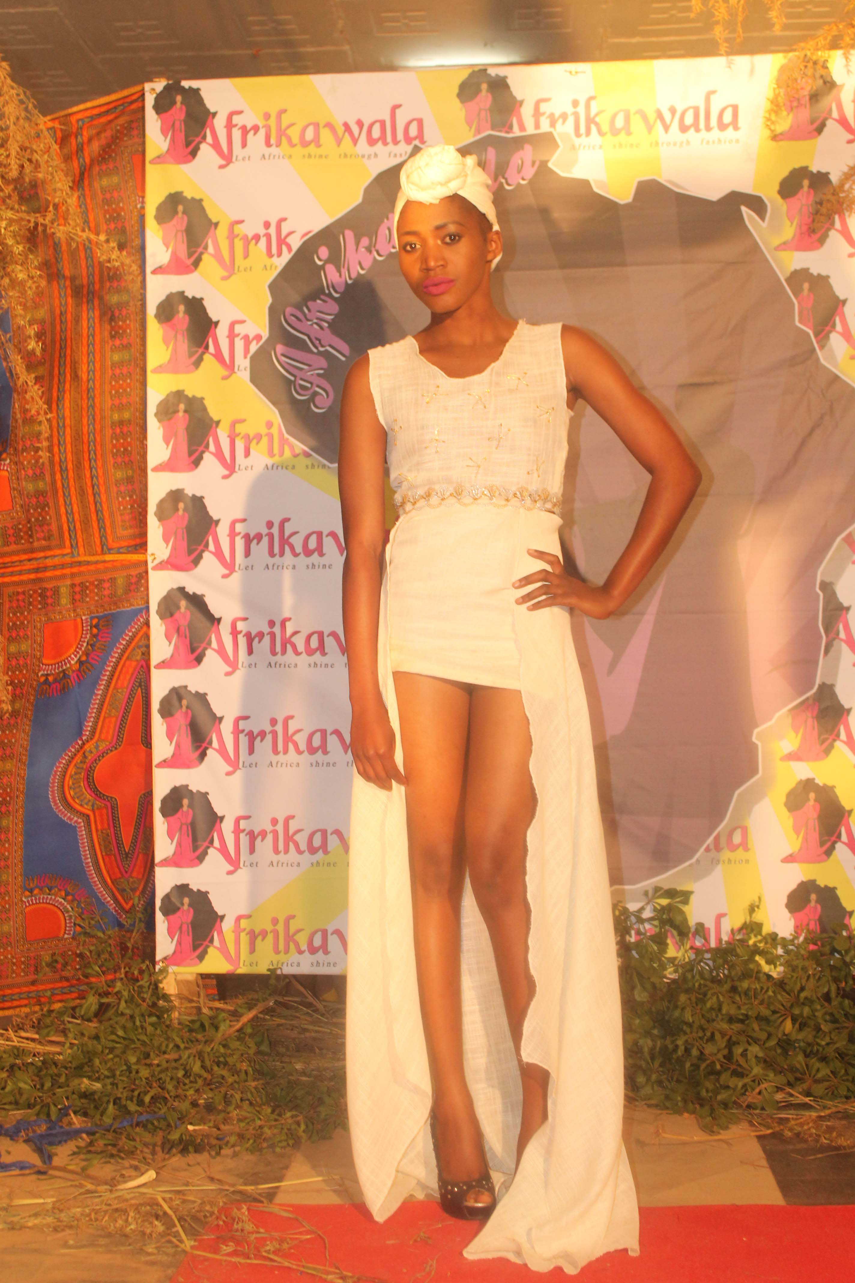 Model Siphiwe Lumbiwe Nawakala at the Afrikawala Fashion Show