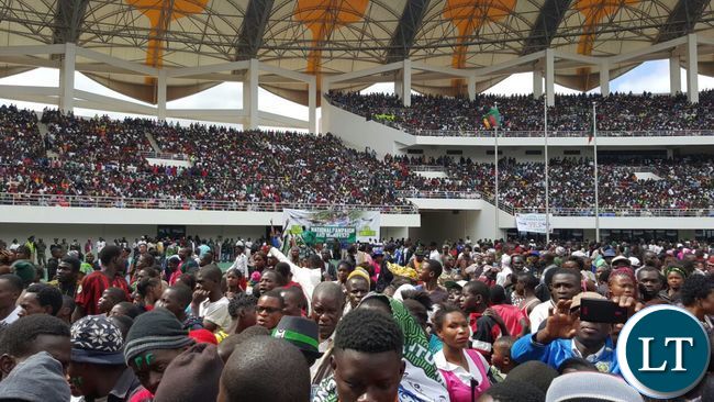 Over flowing crowds at Heroes Stadium