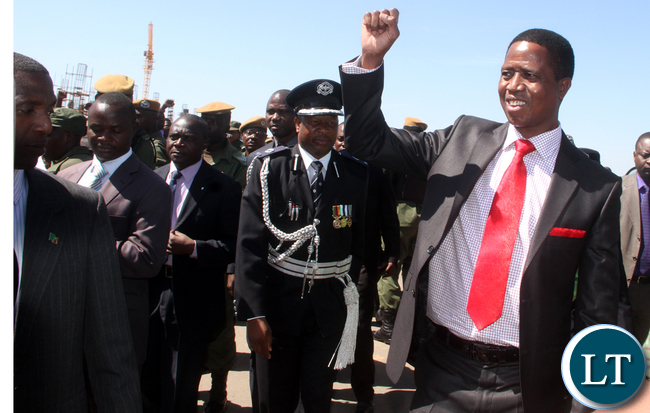 President Lungu at Kenneth Kaunda International Airport shortly before Departure for Saudi Arabia on Monday, May 16,2016 -Picture by THOMAS NSAMA
