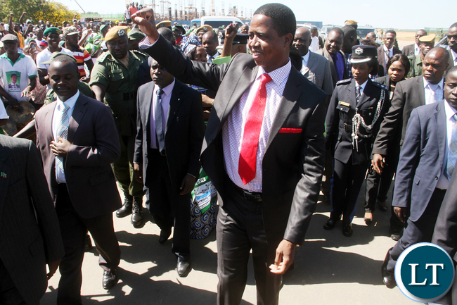 President Lungu at Kenneth Kaunda International Airport shortly before Departure for Saudi Arabia on Monday, May 16,2016 -Picture by THOMAS NSAMA