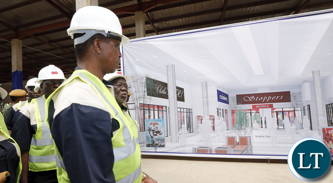 President Edgar Lungu Tour NAPSA Freedom park mall Under Construction In Kitwe0201