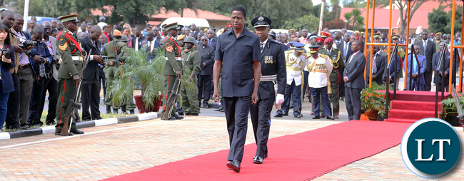 President Edgar Lungu at Africa Freedom Day in Lusaka