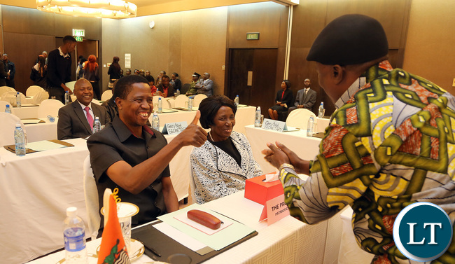 President Lungu Greets Green Party President Peter Sinkamba