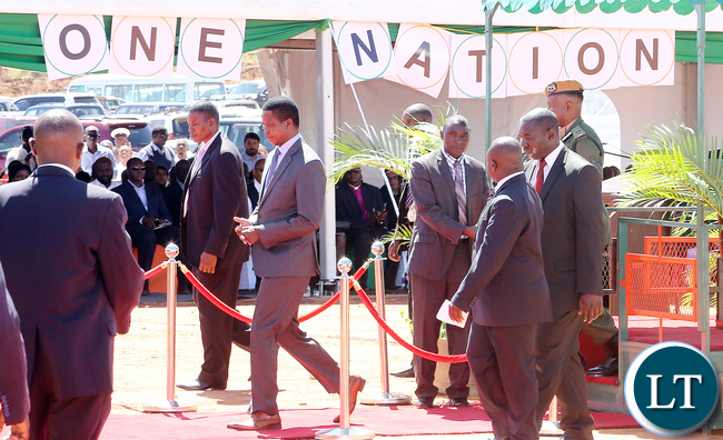 President Lungu at IDC Lusaka South Solar Project