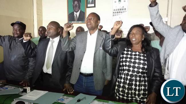 The PF leadership at the news conference