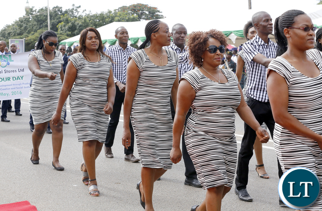 ZAMBIAN WORKERS AT LABOUR DAY MARCH PAST