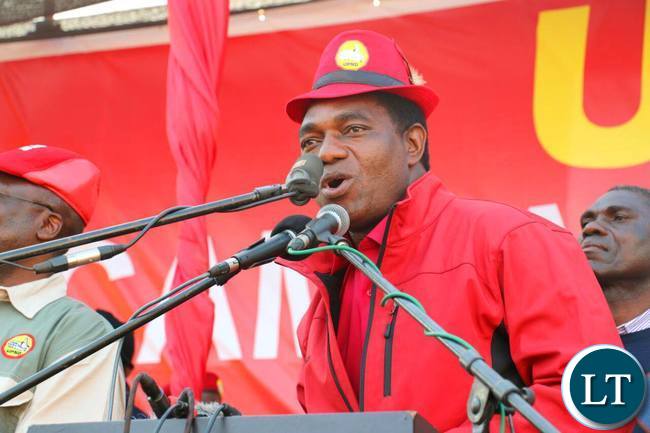 HH addressing the UPND Rally at Freedom Park in Kitwe