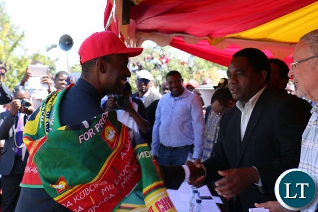 Mulenga Sata with UPND leader Hakainde Hichilema