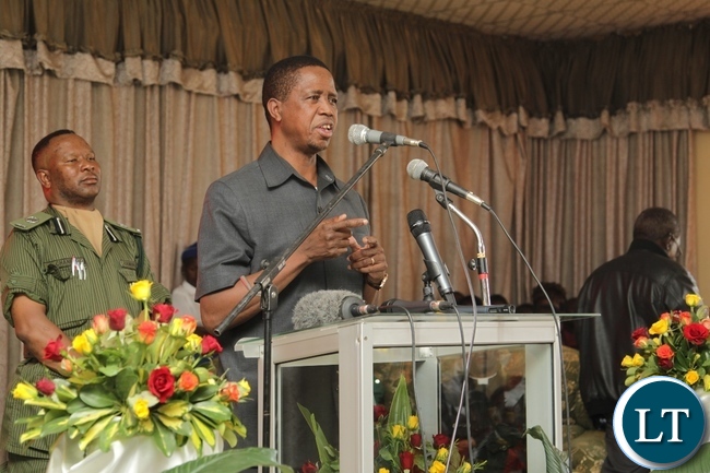 President Edgar Lungu Addressing the congregants at Kabundi Kapisha UCZ Congregation Church in Chingola