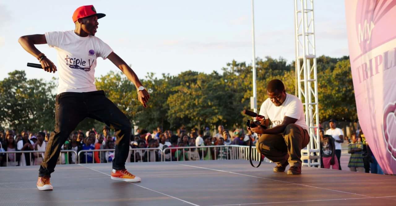 Drimz performing during the Triple V peace concert