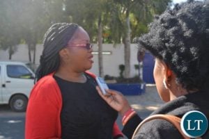 MISA Zambia Chairperson Hellen Mwale speaks to Journalists after she toured the closed Post Newspapers