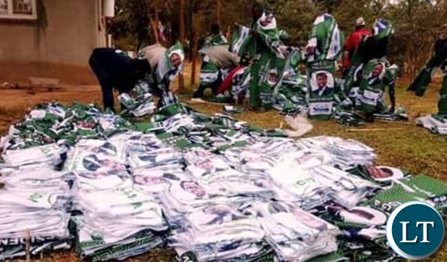 PF campaign materials being sorted in readiness for distribution