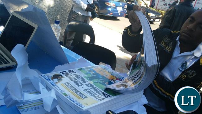 Post workers had set up a temporal office outside their locked offices on Bwimjimfum road