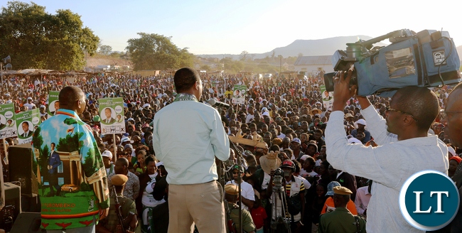 President Edgar Lungu adddress rally at Luangwa Market on Thursday - Picture by Eddie Mwanaleza/statehouse 23-06-2016.