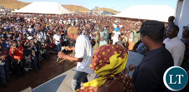 President Edgar Lungu with First Lady Esther Lungu dancing at Rally at Namapundwe Mine - Picture By Eddie Mwanaleza/statehouse.