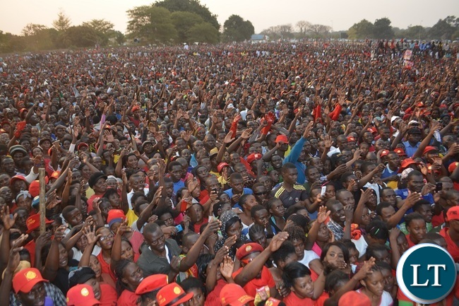 UPND President Hakainde Hichilema and UDF leader Miles Sampa addressing a rally at Villa Grounds in Livingstone