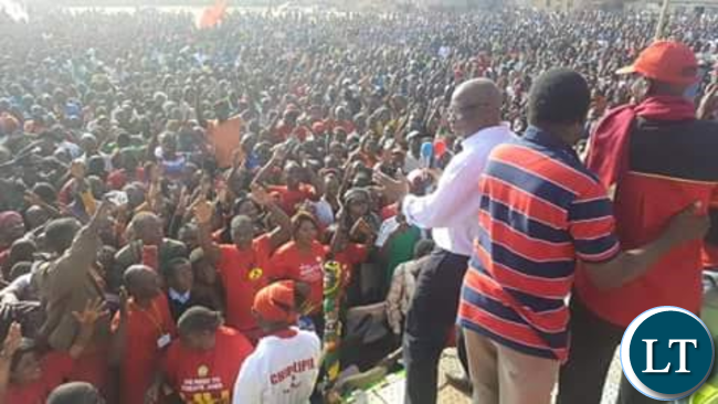 HH and Nevers Mumba addressing a rally in Chingola