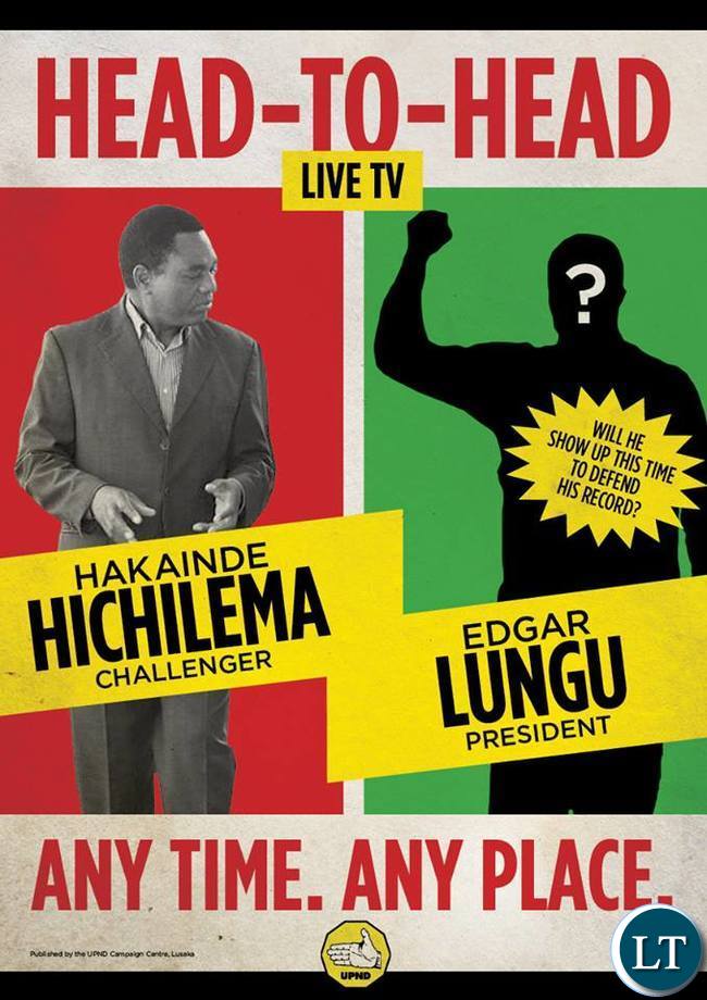 HH is challenging President Lungu to a live TV debate