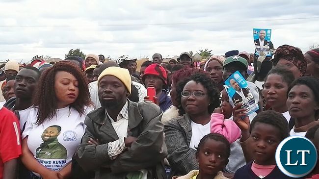 Late Republican Vice President George Kunda's wife Ireen Kunda attends her son's rally in Muchinga
