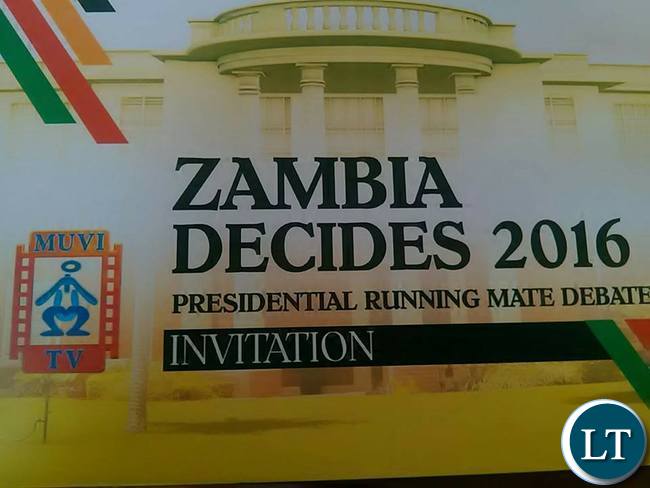 Invitation card to the running mate debate