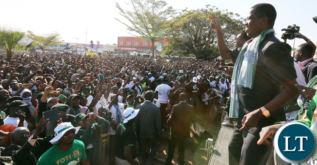 President Edgar Lungu at Kabwe Central Pf Rally at Civic Centre