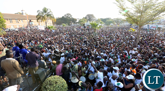 President Edgar Lungu at Kabwe Central Pf Rally at Civic Centre