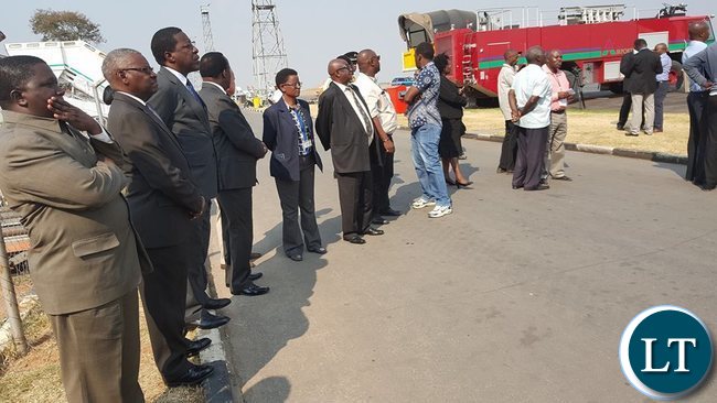 Some ECZ board members and management witnessing the arrival of ballot papers