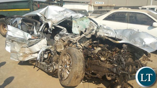 Wreckage of the car