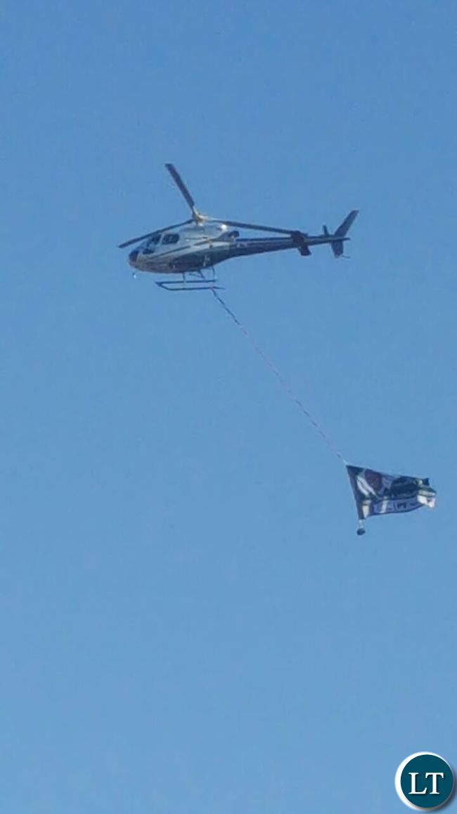 PF Choppers flying over UPND Rally