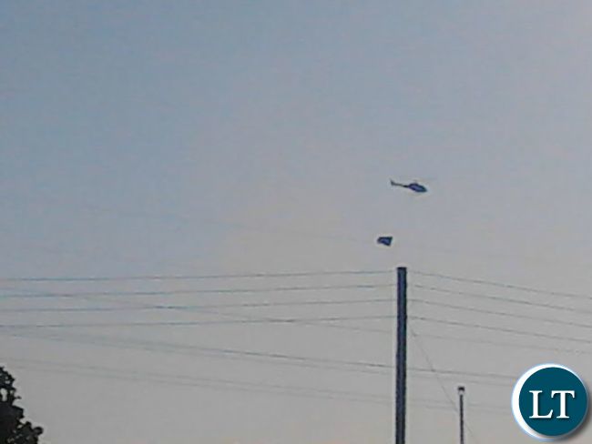 PF Choppers flying over UPND Rally