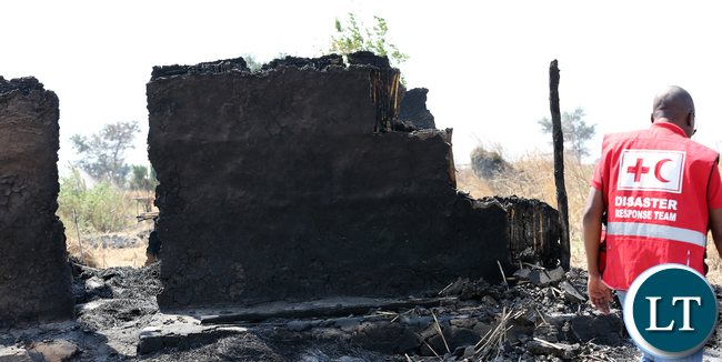 Chikwato Village burned - Red Cross 5579