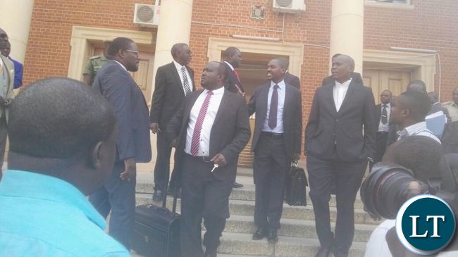 Lawyers working on the presidential petition leaving the Supreme Court
