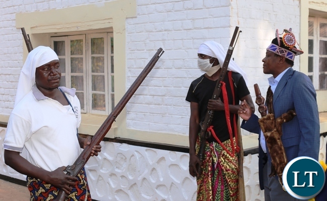 THE Mwata addressing his soldiers at his palace before proceeding to the main arena for the conquest dance. THE Mwata addressing his soldiers at his palace before proceeding to the main arena for the conquest dance.
