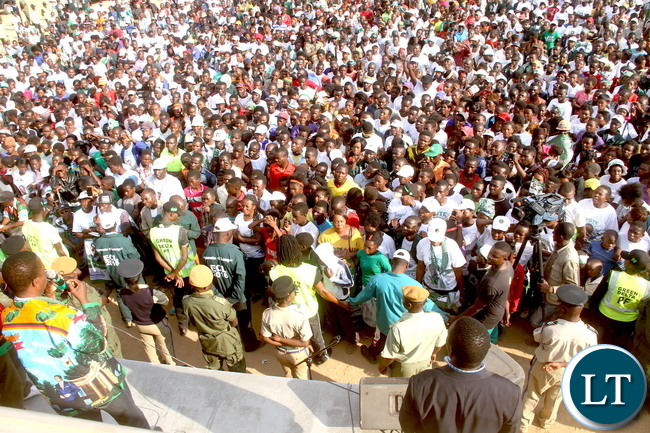 President Lungu addresses a rally in Masaiti on Copperbelt on Tuesday, August 9,2016-Pictures by THOMAS NSAMA