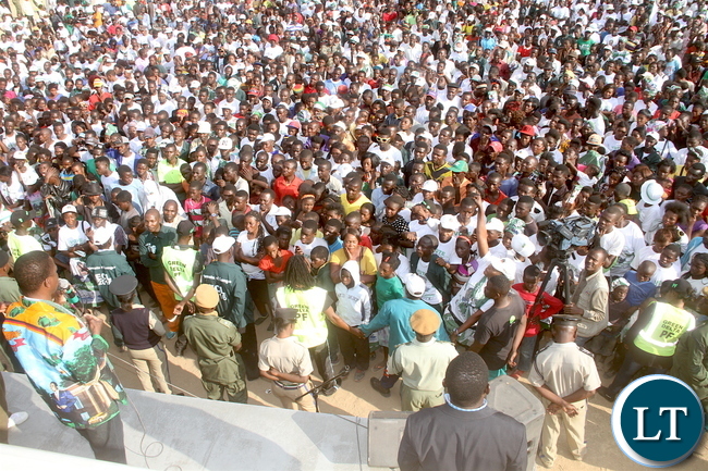 President Lungu addresses a rally in Masaiti on Copperbelt on Tuesday, August 9,2016-Pictures by THOMAS NSAMA