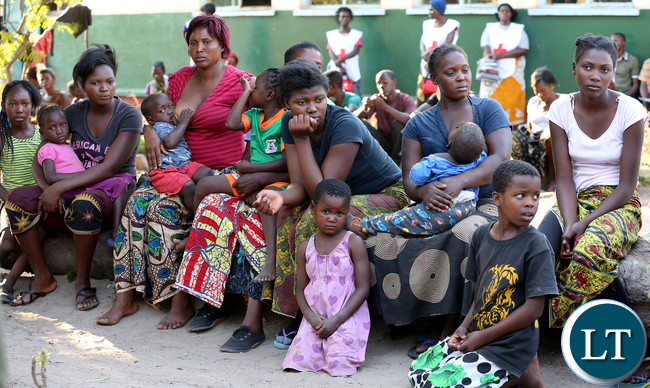 Redcross at Namwala looking after Victims camped at Secondary School