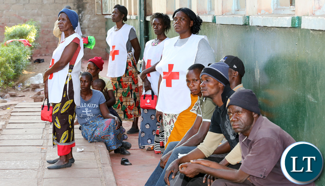 Redcross at Namwala looking after Victims camped at Secondary School